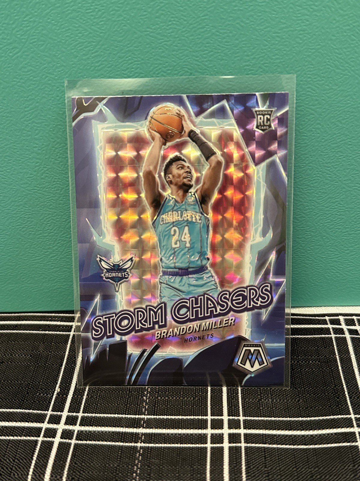 Brandon Miller 2023-24 Panini Mosaic Storm Chasers SP RC Hornets #14