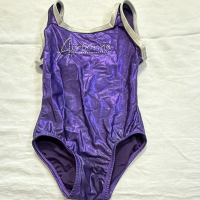 Illusions Girls' Purple Sleeveless Gymnastics Leotard Size USA-6
