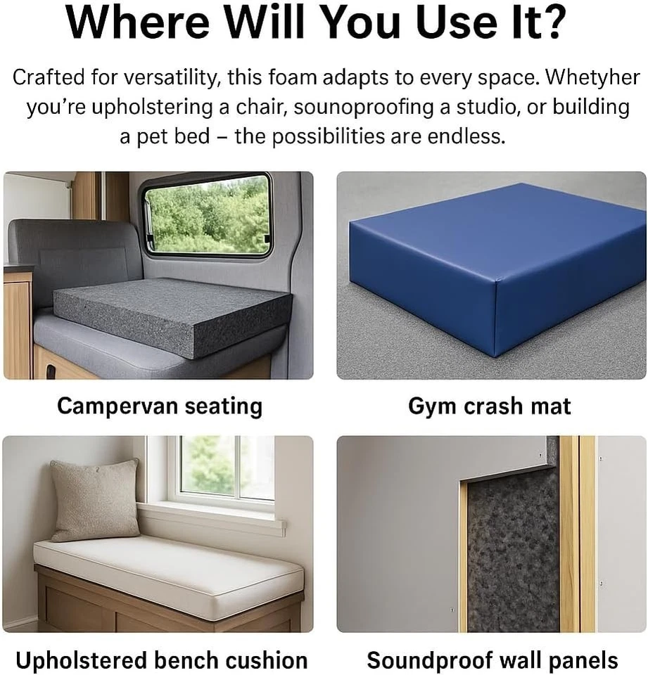 Extra Firm Foam Heavy Duty cut to size Recon foam 6lb - ALL SIZES CUT TO SIZE - Image 4 of 4