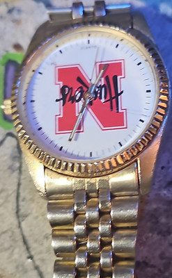 Nebraska Cornhuskers Gold Watch NCAA Logo Wristwatch Official Team Merchandise