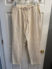 Zara textured pants in ecru linen blend size M