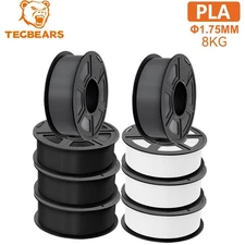 TECBEARS 8KG PLA 3D Printer Filament Bundle Stronger Toughness 1.75mm Beginner