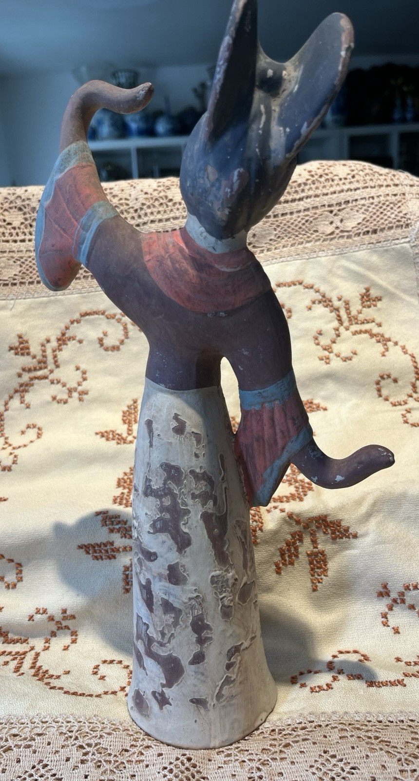 VINTAGE CHINESE TANG STYLE CLAY DANCING LADY FIGURINE