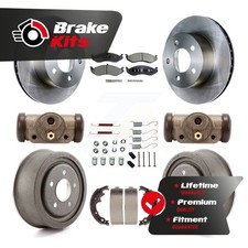 Front Rear Brake Rotors Ceramic Pad & Drum Kit (9Pc) For 1997-1998 Jeep Wrangler