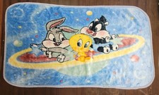 Vintage Looney Tunes Baby Bugs Bunny Tweety Sylvester Outer Space Throw Blanket