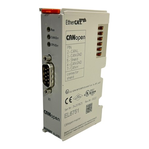 Beckhoff EtherCAT - Terminal Interface de communication à 1 canal CANopen EL6751 - Photo 12 sur 12