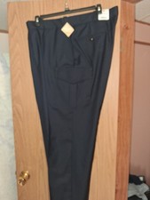 Flying Cross Mens Polyester Trousers.  40" W x 33"L. Blue Color.