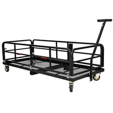 Heavy Duty Hitch Mount Cargo Carrier with Wheels and Handle - 500 Lbs Capacity