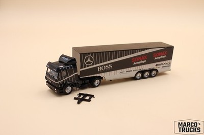 Herpa MB SK 88 box semi-trailer truck ''AMG - Hugo Boss   Sonax Autopflege'' 1:87