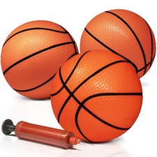 Novelty Place Mini Basketballs with Pump 3PCS 5 Inch Inflatable Balls for Kids