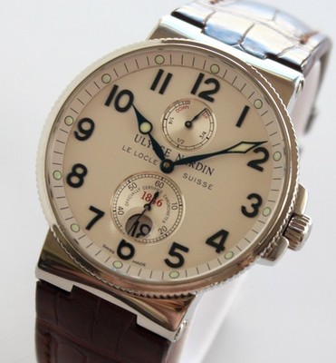 ULYSSE NARDIN 263-66 MAXI MARINE WATCH 41mm, NEW ULYSSE NARDIN STRAP, WOW!!!