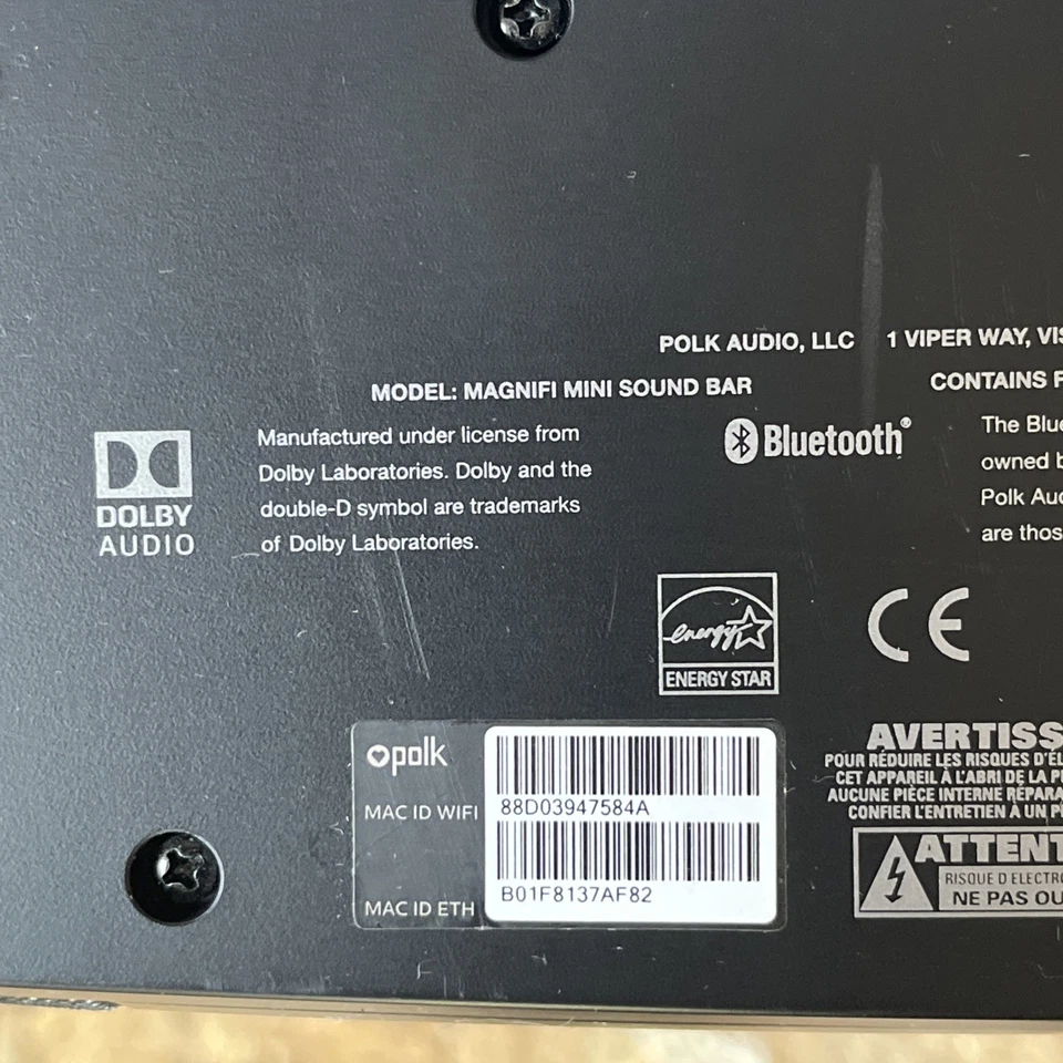 Polk MagniFi Mini Home Theater Soundbar Bluetooth Speaker Subwoofer Remote Black - Image 2 of 4