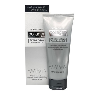 3W Clinic Collagen White Peeling Gel 180ml Korean Face Exfoliator Brightening