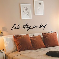 Let?s Stay in Bed Metal Wall Sign,Minimalist Bedroom Decor,Modern Metal Wall Ar