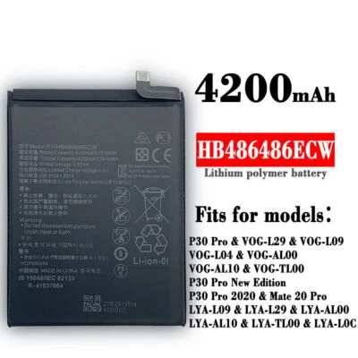 New For Huawei MATE 20 Pro P30P 2020 LYA-L09 VOG-L29 Battery HB486486ECW + Tools - Image 1 of 4
