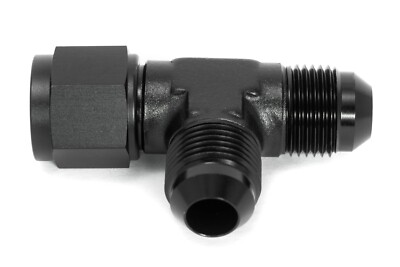 T-Verteiler Dash 4 / -4 AN / JIC 4 Female On Run T-Stück Schwarz eloxiert