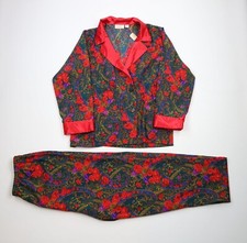 Deadstock Vtg 90s Victorias Secret Womens L 2 Piece Flower Paisley Pajamas Set