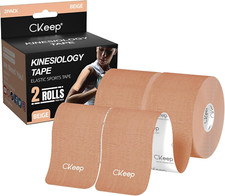 Kinesiology Tape, Uncut 2 Rolls, Original Cotton Elastic Premium Athletic Tap...