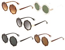 OCTAGON JOHN LENNON ROUND CIRCLE LENS SUNGLASSES HIPPIE RETRO DESIGNER FASHION