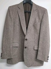 Vintage Sears Roebuck Tweed Mens 46 Tall Sports Coat Wool, Brown, Made In USA
