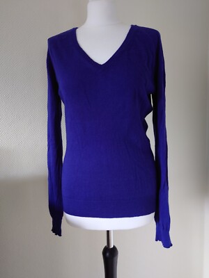 Prada Linea Rossa Pullover Gr. 40 lila Baumwolle Kaschmir