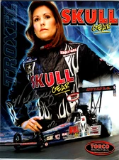 2006 NHRA Melanie Troxel Hand Signed 8.5x11 Cardstock Skull Gear Torco Top Fuel