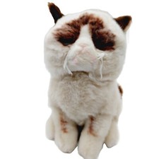Gund Grumpy Cat Plush Stuffed Animal Furry White Brown Kitty 9"