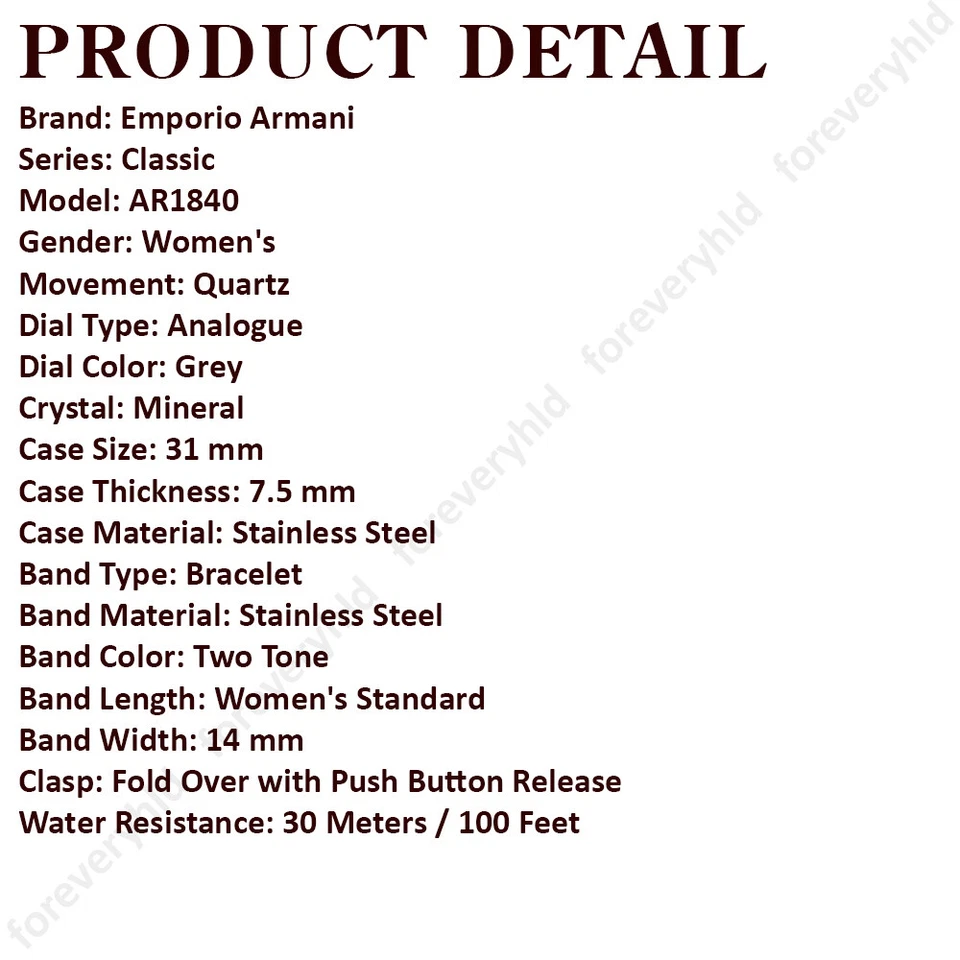 Emporio Armani AR1840 Gianni Stainless Steel Two Tone Bracelet Ladies Watch - image 2 of 4