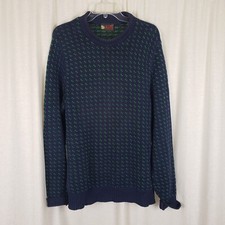Vintage 80s Alps Merrimac Valley NE Birdseye Apres Ski Knit Sweater Mens L Navy