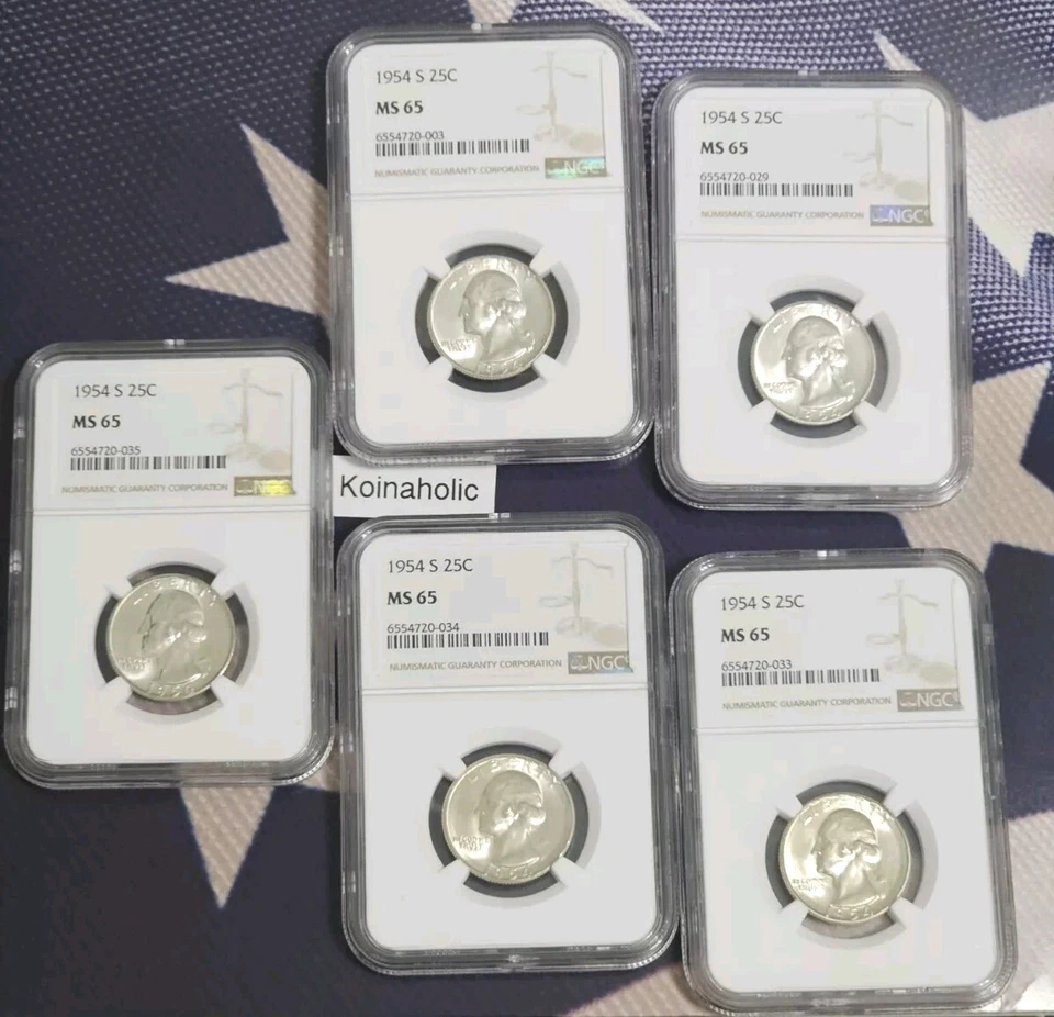 1954 S Washington 25c Quarter NGC MS 65, 90% Silver Has Luster And Eye Appeal! - Image 3 of 4
