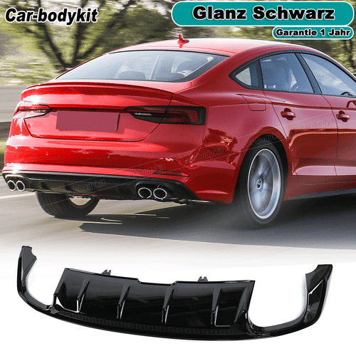 Glanz Schwarz Heckdiffusor Heckansatz Spoiler Schürze Für AUDI A5 S-Line 2017-19 - Bild 1 von 11