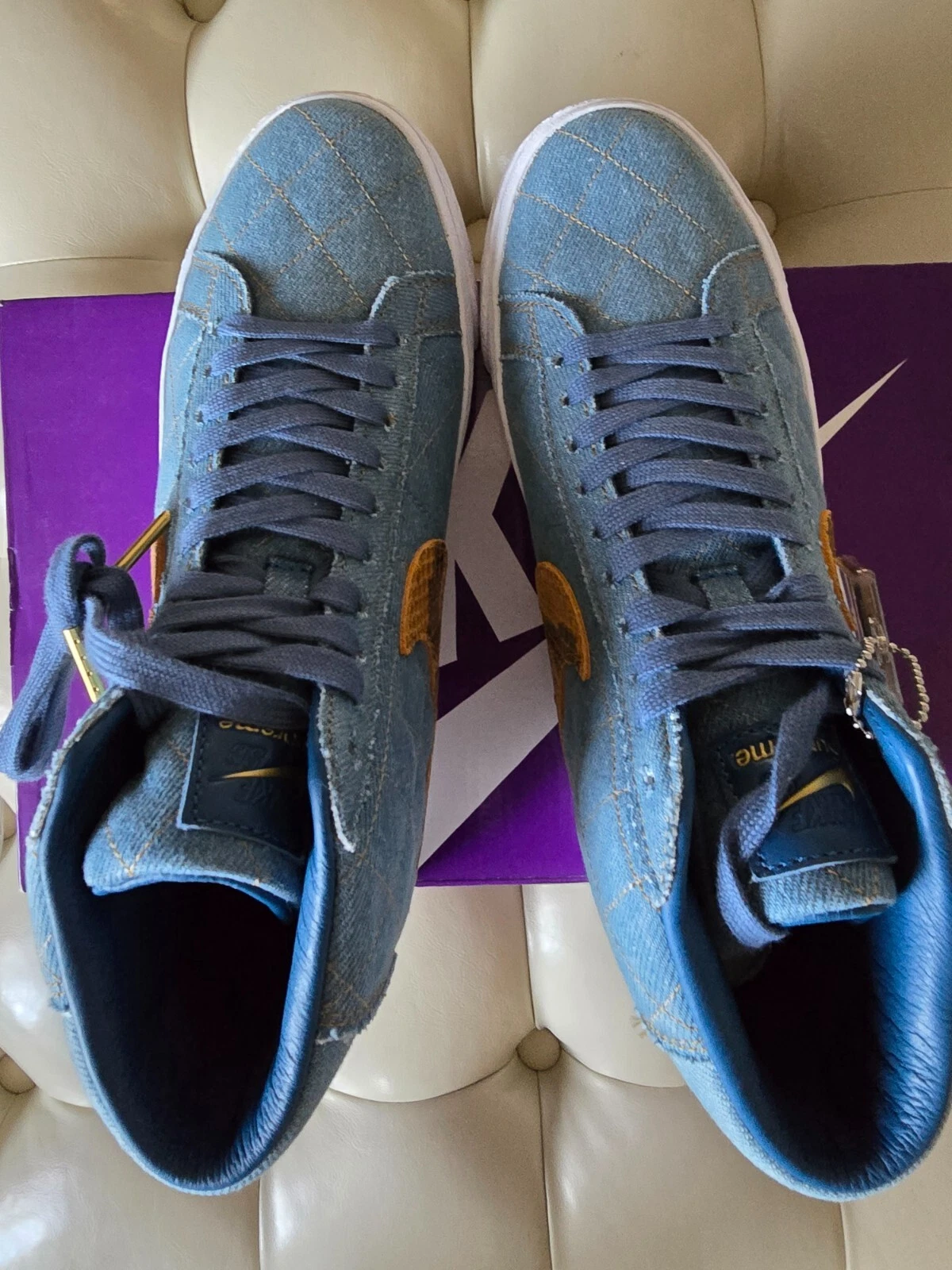 Taille 7 Homme   Blazer Nike Supreme x Zoom QS SB Mid Denim
