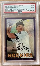 2016 Topps HERITAGE Chrome Trevor Story RC PORTRAIT REF PSA 9