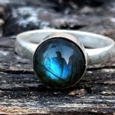 Beautiful Labradorite Gemstone 925 Sterling Silver Wedding Ring Gift Women C-427