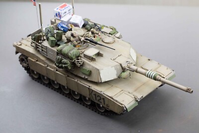 #3104 Pro Built 1/35 M1A2 Abrams Tank Model plus metal barrel & track upgrade