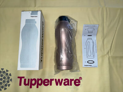 NEW Tupperware  550ml Metal Insulated Eco Bottle Rose Gold