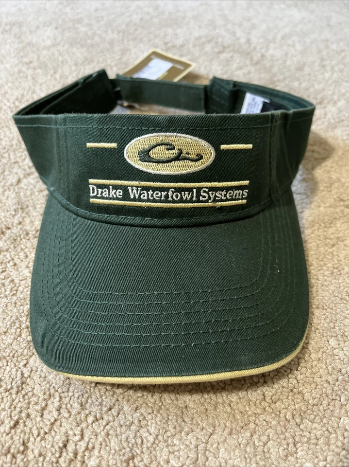 NUEVO DRAKE WATERFOWL SYSTEMS Logo Visera Gorra de Béisbol VERDE DORADO BLANCO PRECIO DE VENTA SUGERIDO POR EL FABRICANTE $20 Foto 2 de 4