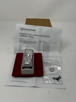 EDWARDS EST 405-8A-T INTEGRITY ALARM STROBE RED With 74347U BACK BOX