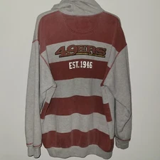 NFL Pro Line San Francisco 49ers 1/2 Zip Pullover Hoodie Men's Size XL Striped