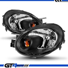 For 2003-2005 Dodge Neon Black Headlights Head Lamps Pair Factory Style W Bulbs For 2003-2005 Dodge Neon Black Headlights Head Lamps Pair Factory Style W Bulbs
