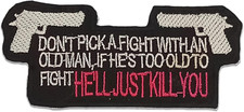 Don'T Pick a Fight Red and White Iron on Sew on Small Patch for Jacket Vest