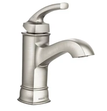 MOEN WS84414MSRN Hensley Single Hole Bathroom Faucet Spot Resist Brushed Nickel