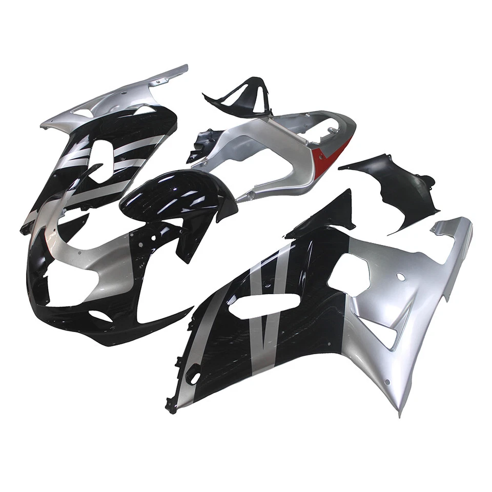 Fairings for Suzuki GSXR600 2000 2001 2002 2003 GSXR750 Bodywork - Black Silver - Изображение 3 из 4
