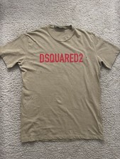 Dsquared2 Men’s Logo Print Short Sleeves Perforated T Shirt, Brown, Size M