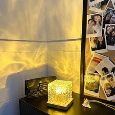 LED Night Light Color Changing Rotating Water Ripple Effect Lamp Remotes Relax