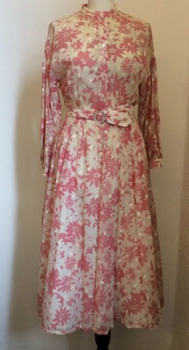 Vintage Jaeger Dress Belted UK 8 Cream 