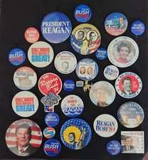 Lot 31 Ronald Reagan Nancy George Bush '80 '84 '88 Pres. Political Pins Buttons