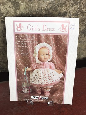 Fibre Craft Girl's Dress Crochet FCM4317 Vintage Booklet Dolls Cloths