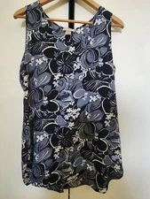 LOFT Outlet Women's Medium Floral Top Blouse Sleeveless Business Casual
