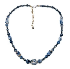 Beaded Gray Jasper Magnetic Hematite Necklace